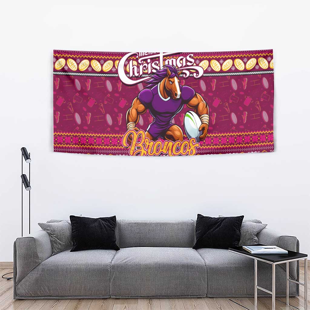 Broncos Rugby Xmas Tapestry Australia NRL Mascot