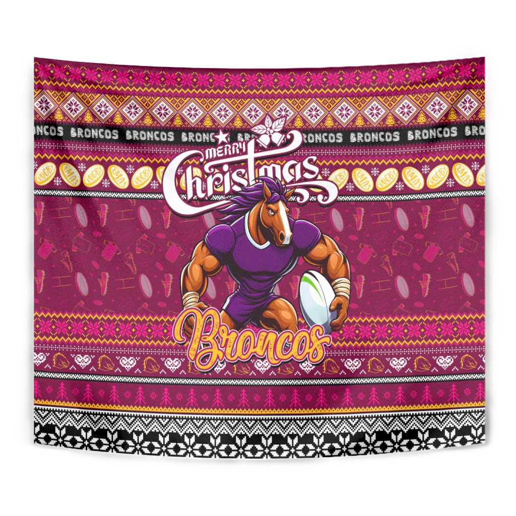 Broncos Rugby Xmas Tapestry Australia NRL Mascot