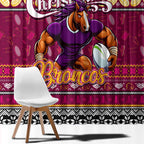 Broncos Rugby Xmas Window Curtain Australia NRL Mascot