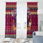 Broncos Rugby Xmas Window Curtain Australia NRL Mascot