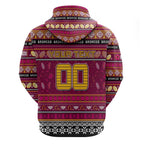Personalized Broncos Rugby Xmas Zip Hoodie Australia NRL Mascot