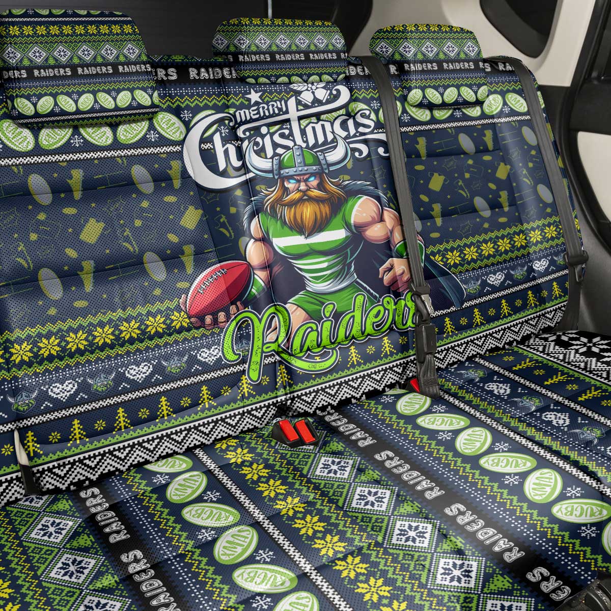 Raiders Rugby Xmas Back Car Seat Cover Australia NRL Mascot