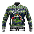 Personalized Raiders Rugby Xmas Baseball Jacket Australia NRL Mascot