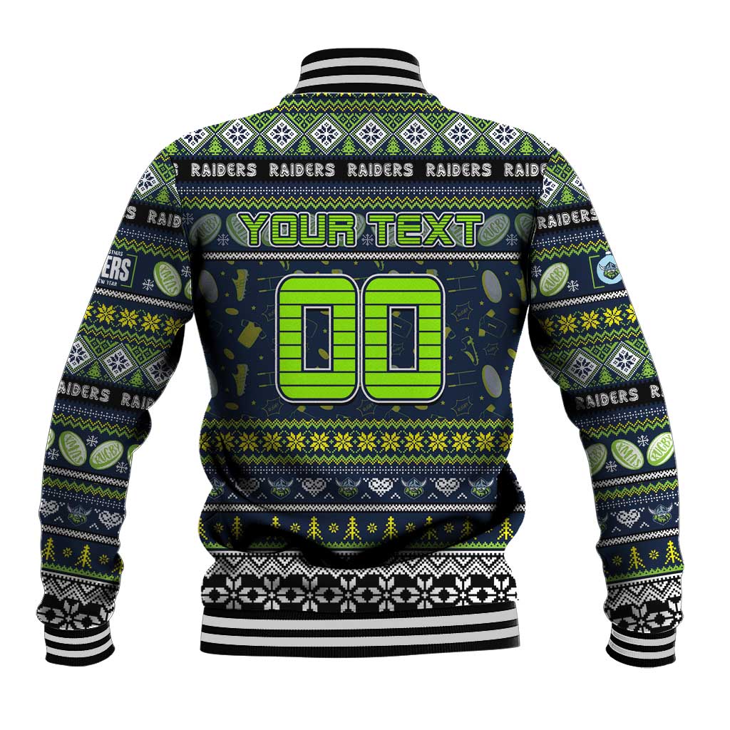 Personalized Raiders Rugby Xmas Baseball Jacket Australia NRL Mascot
