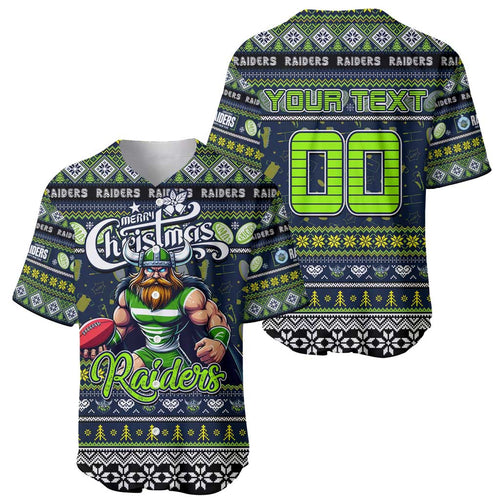 Personalized Raiders Rugby Xmas Baseball Jersey Australia NRL Mascot