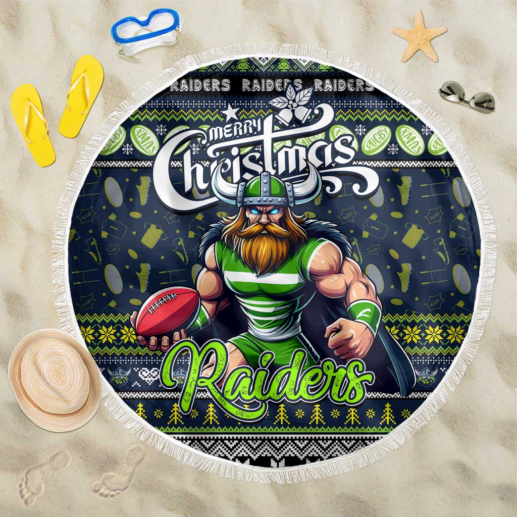 Raiders Rugby Xmas Beach Blanket Australia NRL Mascot