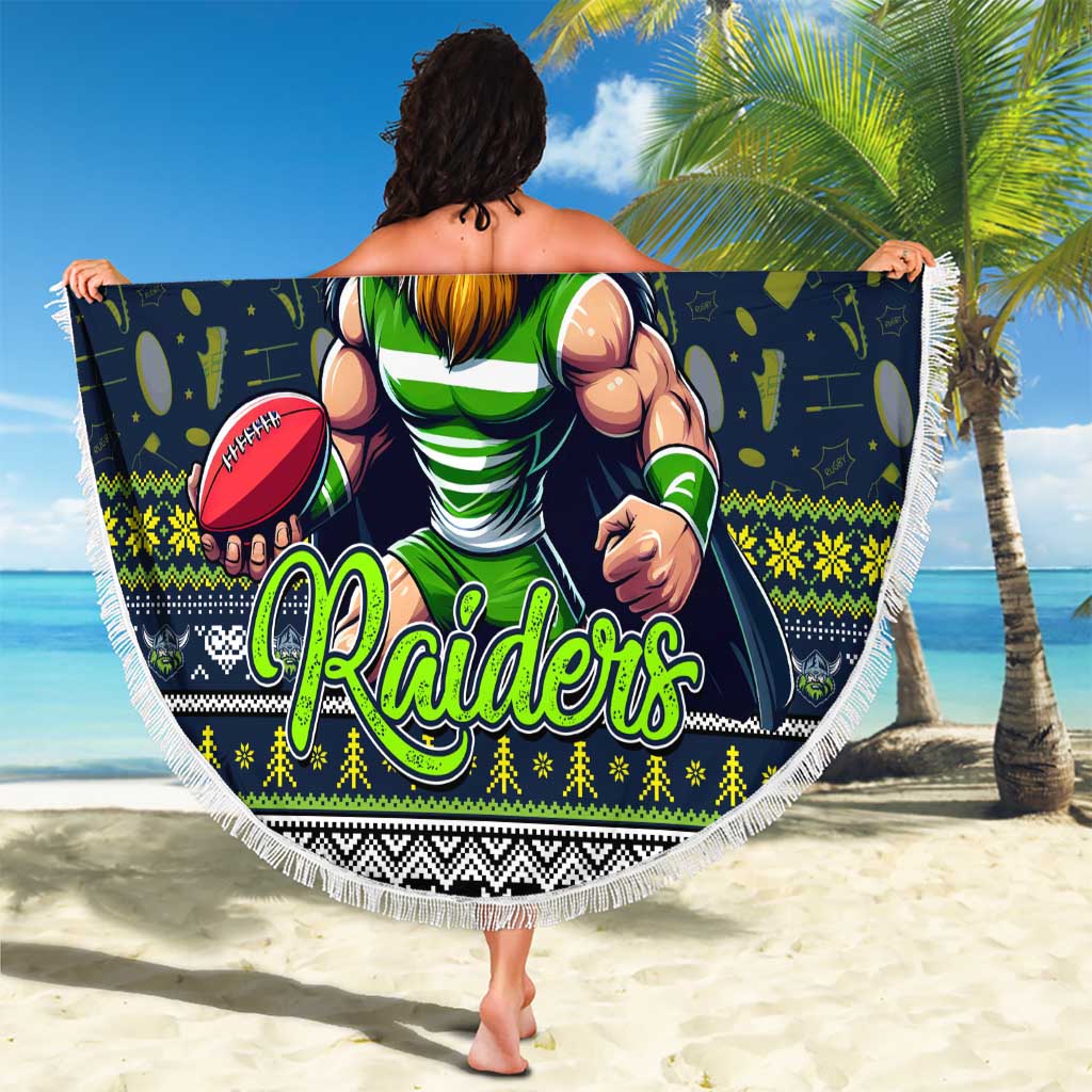 Raiders Rugby Xmas Beach Blanket Australia NRL Mascot