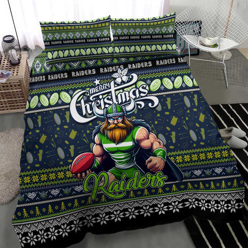 Raiders Rugby Xmas Bedding Set Australia NRL Mascot