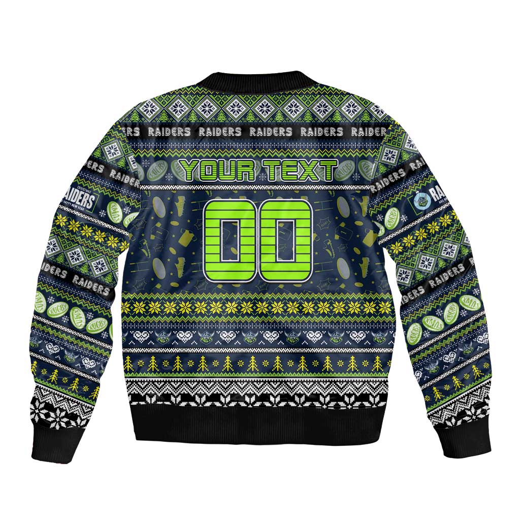 Personalized Raiders Rugby Xmas Bomber Jacket Australia NRL Mascot