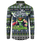 Personalized Raiders Rugby Xmas Button Sweatshirt Australia NRL Mascot