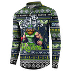 Personalized Raiders Rugby Xmas Button Sweatshirt Australia NRL Mascot