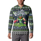 Personalized Raiders Rugby Xmas Button Sweatshirt Australia NRL Mascot