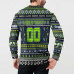 Personalized Raiders Rugby Xmas Button Sweatshirt Australia NRL Mascot