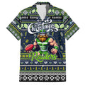 Personalized Raiders Rugby Xmas Family Matching Long Sleeve Bodycon Dress and Hawaiian Shirt Australia NRL Mascot