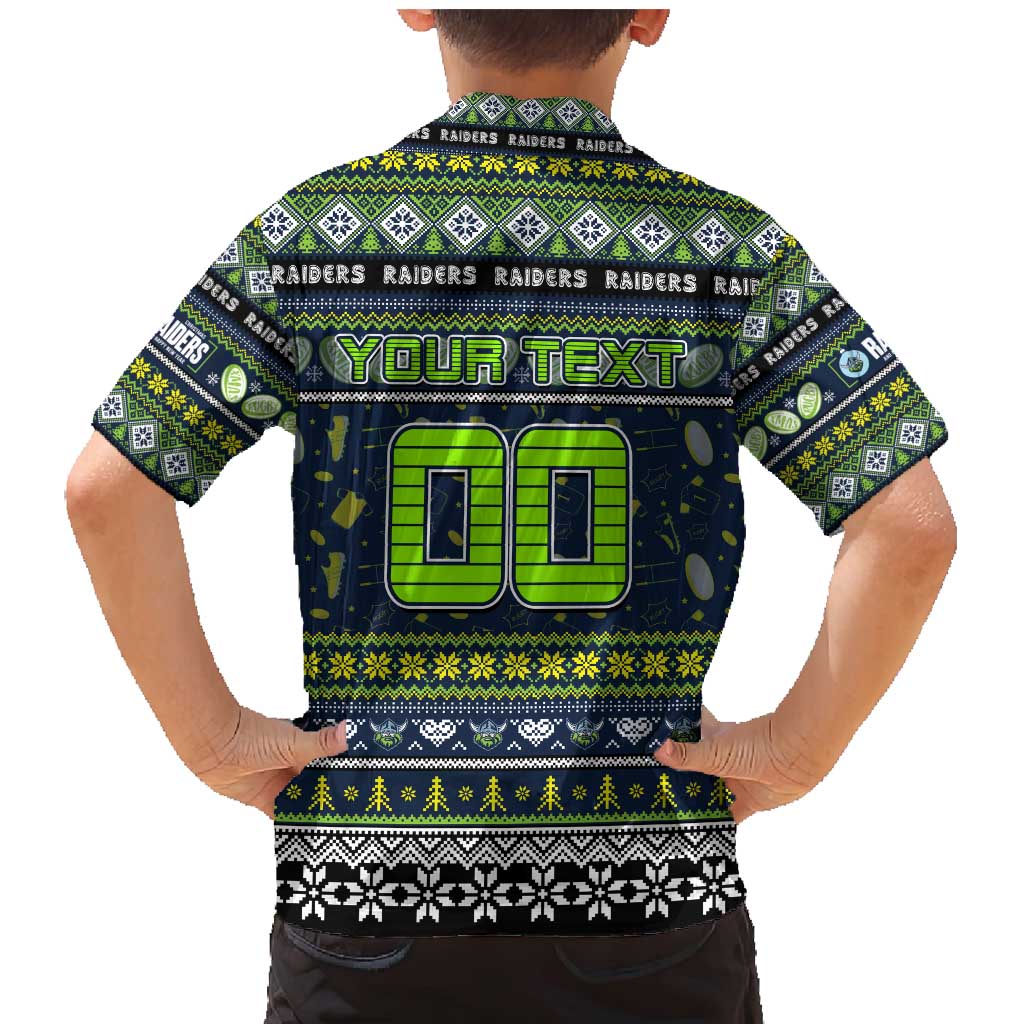 Personalized Raiders Rugby Xmas Family Matching Mermaid Dress and Hawaiian Shirt Australia NRL Mascot