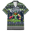 Personalized Raiders Rugby Xmas Family Matching Off The Shoulder Long Sleeve Dress and Hawaiian Shirt Australia NRL Mascot