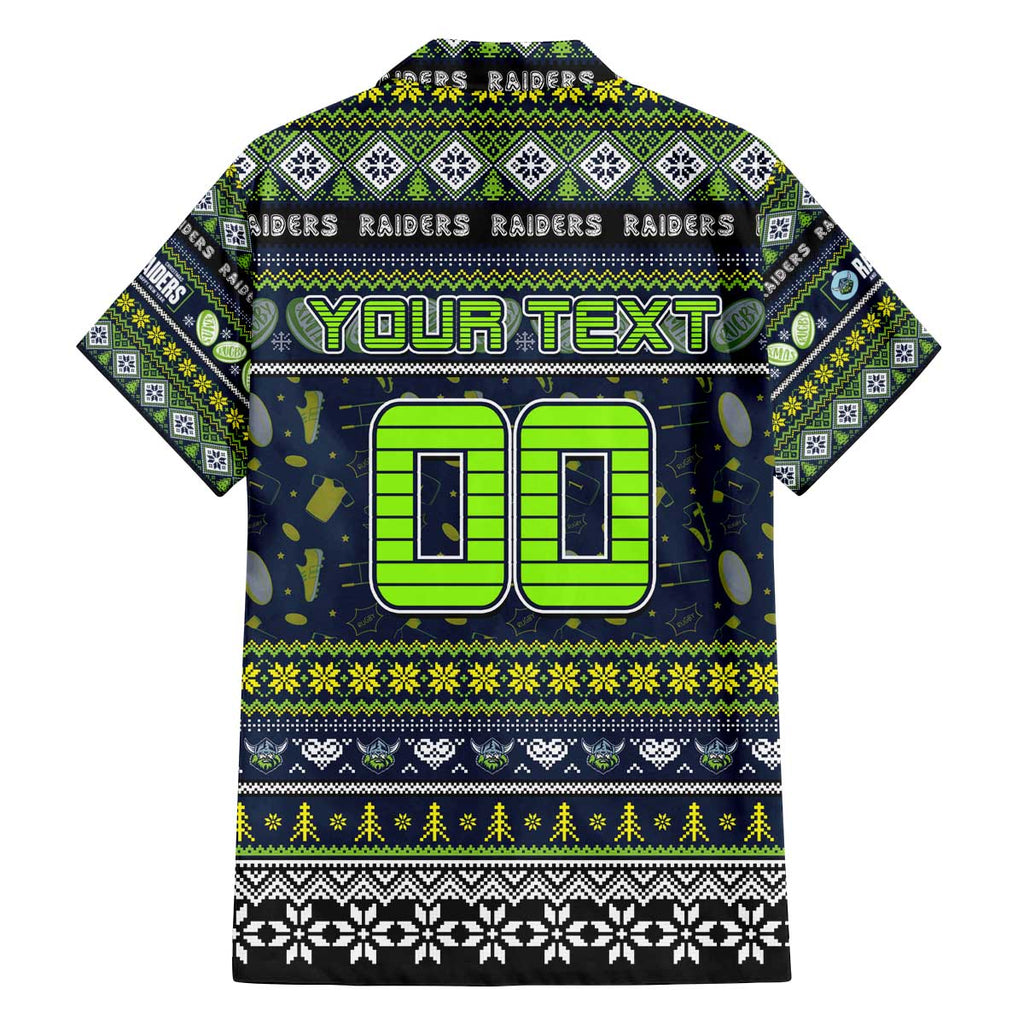 Personalized Raiders Rugby Xmas Family Matching Off The Shoulder Long Sleeve Dress and Hawaiian Shirt Australia NRL Mascot