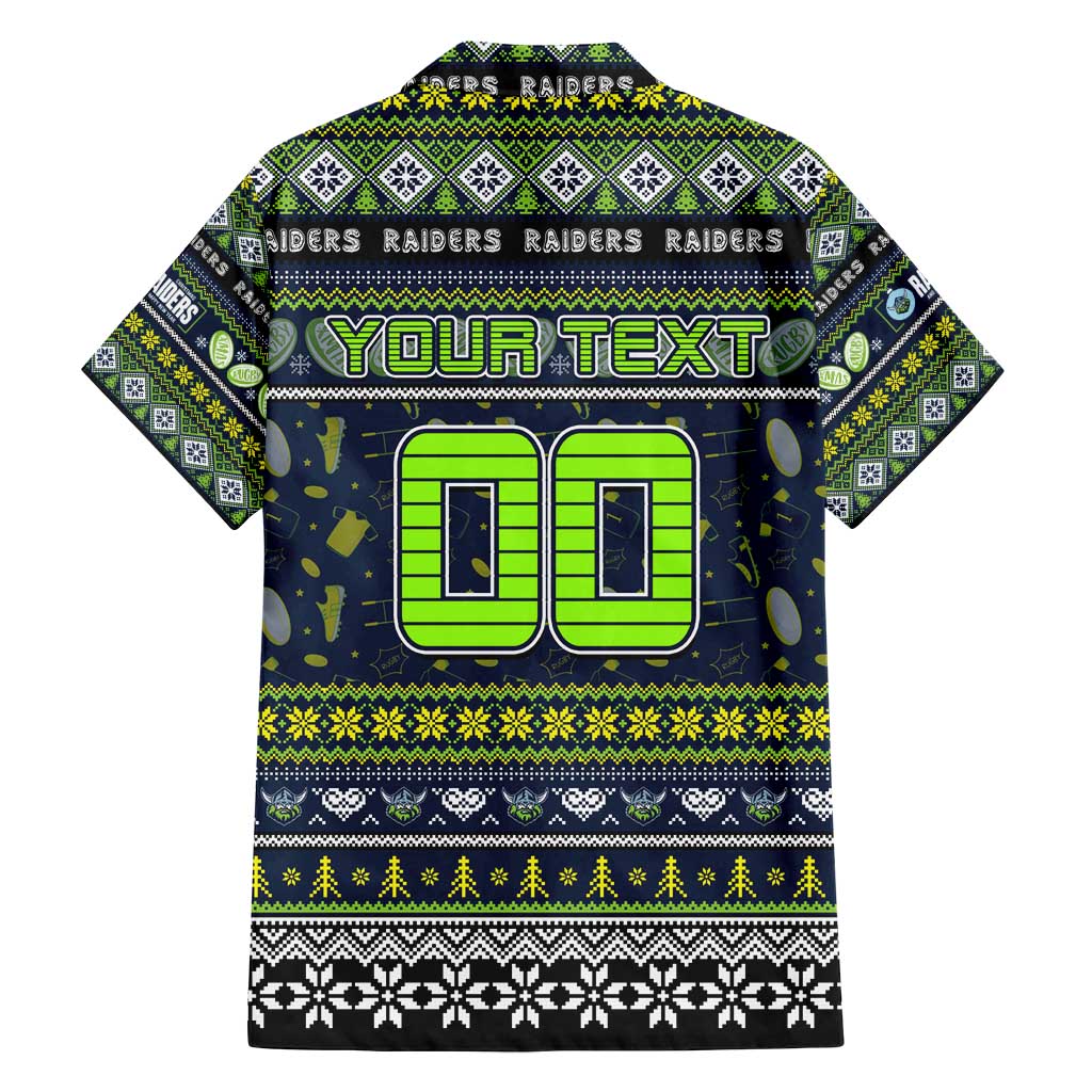 Personalized Raiders Rugby Xmas Family Matching Summer Maxi Dress and Hawaiian Shirt Australia NRL Mascot