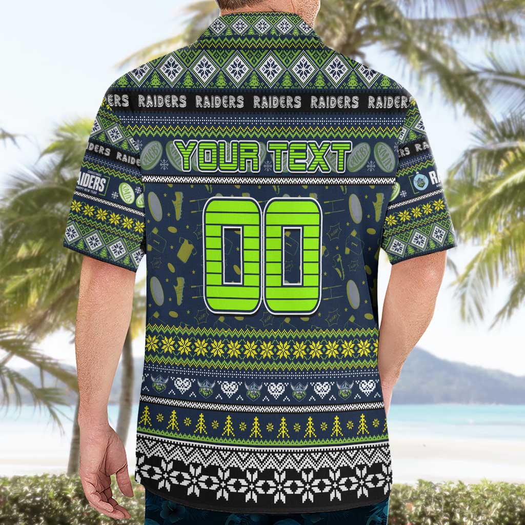 Personalized Raiders Rugby Xmas Hawaiian Shirt Australia NRL Mascot