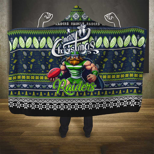 Raiders Rugby Xmas Hooded Blanket Australia NRL Mascot