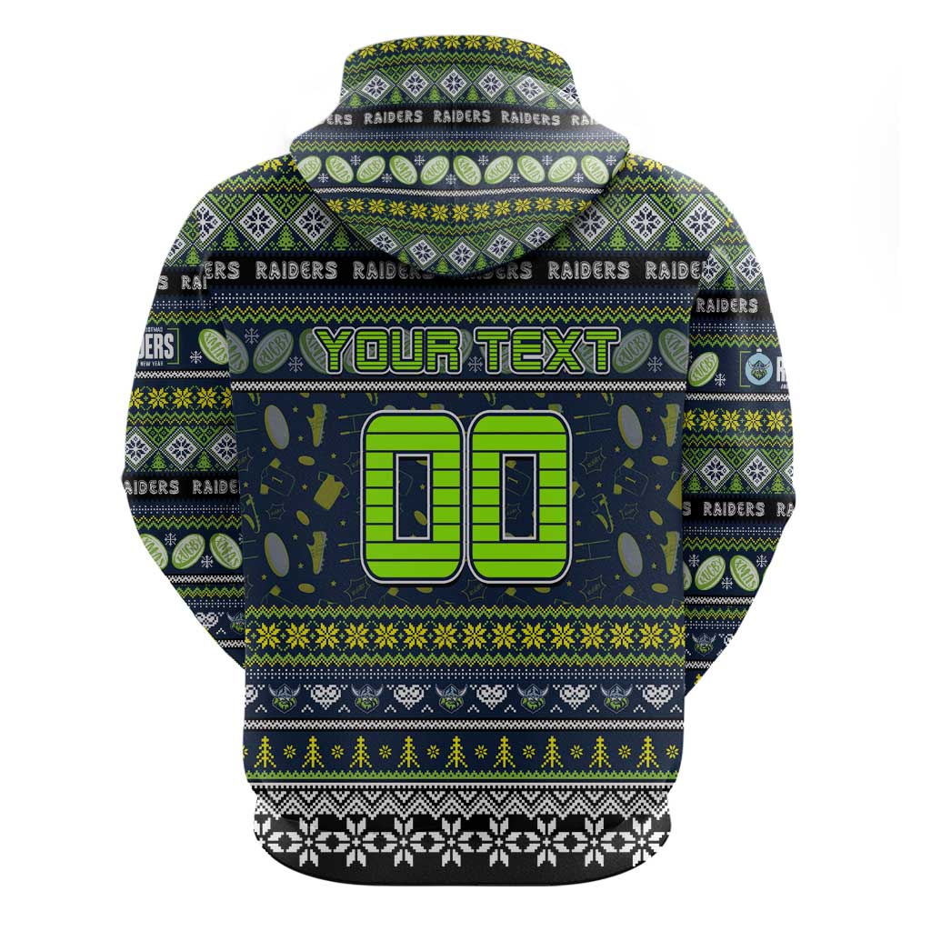 Personalized Raiders Rugby Xmas Hoodie Australia NRL Mascot