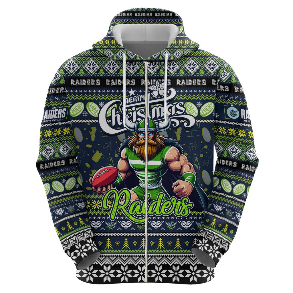Personalized Raiders Rugby Xmas Hoodie Australia NRL Mascot