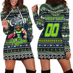 Personalized Raiders Rugby Xmas Hoodie Dress Australia NRL Mascot