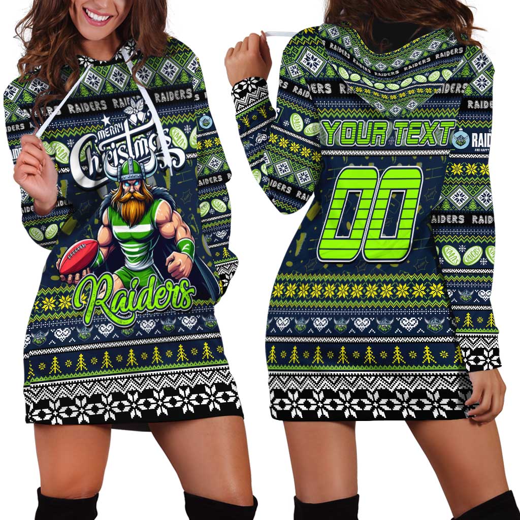 Personalized Raiders Rugby Xmas Hoodie Dress Australia NRL Mascot