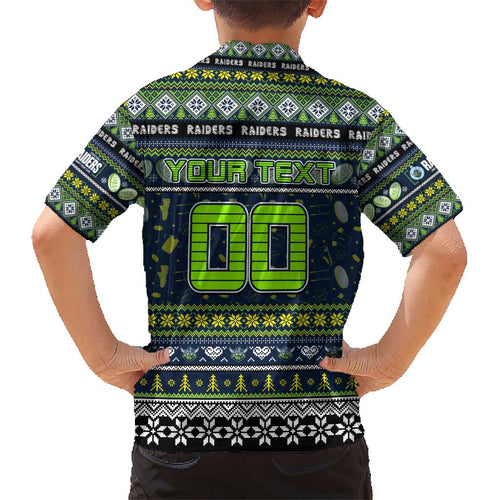 Personalized Raiders Rugby Xmas Kid Hawaiian Shirt Australia NRL Mascot