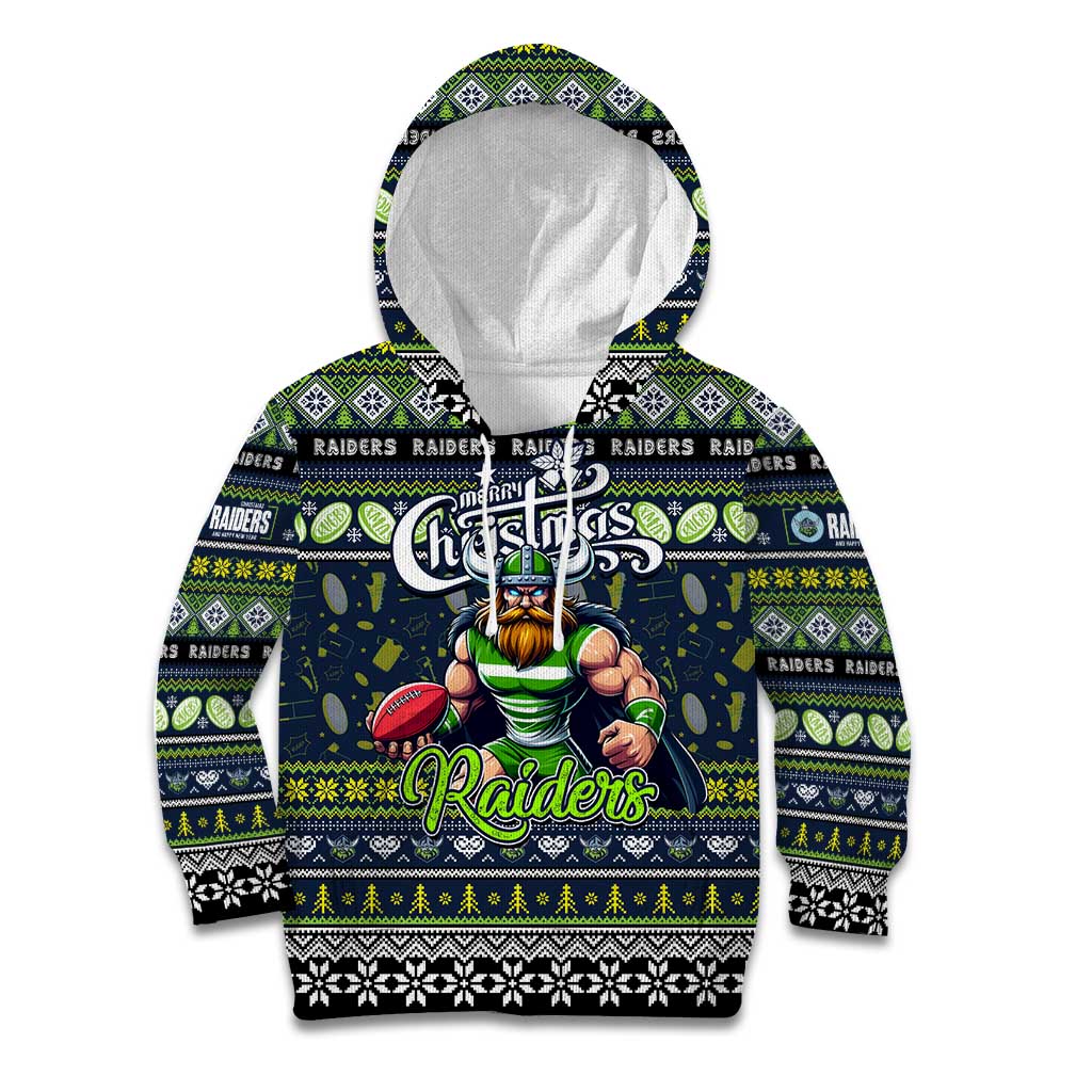 Personalized Raiders Rugby Xmas Kid Hoodie Australia NRL Mascot