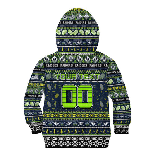 Personalized Raiders Rugby Xmas Kid Hoodie Australia NRL Mascot