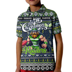 Personalized Raiders Rugby Xmas Kid Polo Shirt Australia NRL Mascot