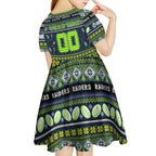 Personalized Raiders Rugby Xmas Kid Short Sleeve Dress Australia NRL Mascot