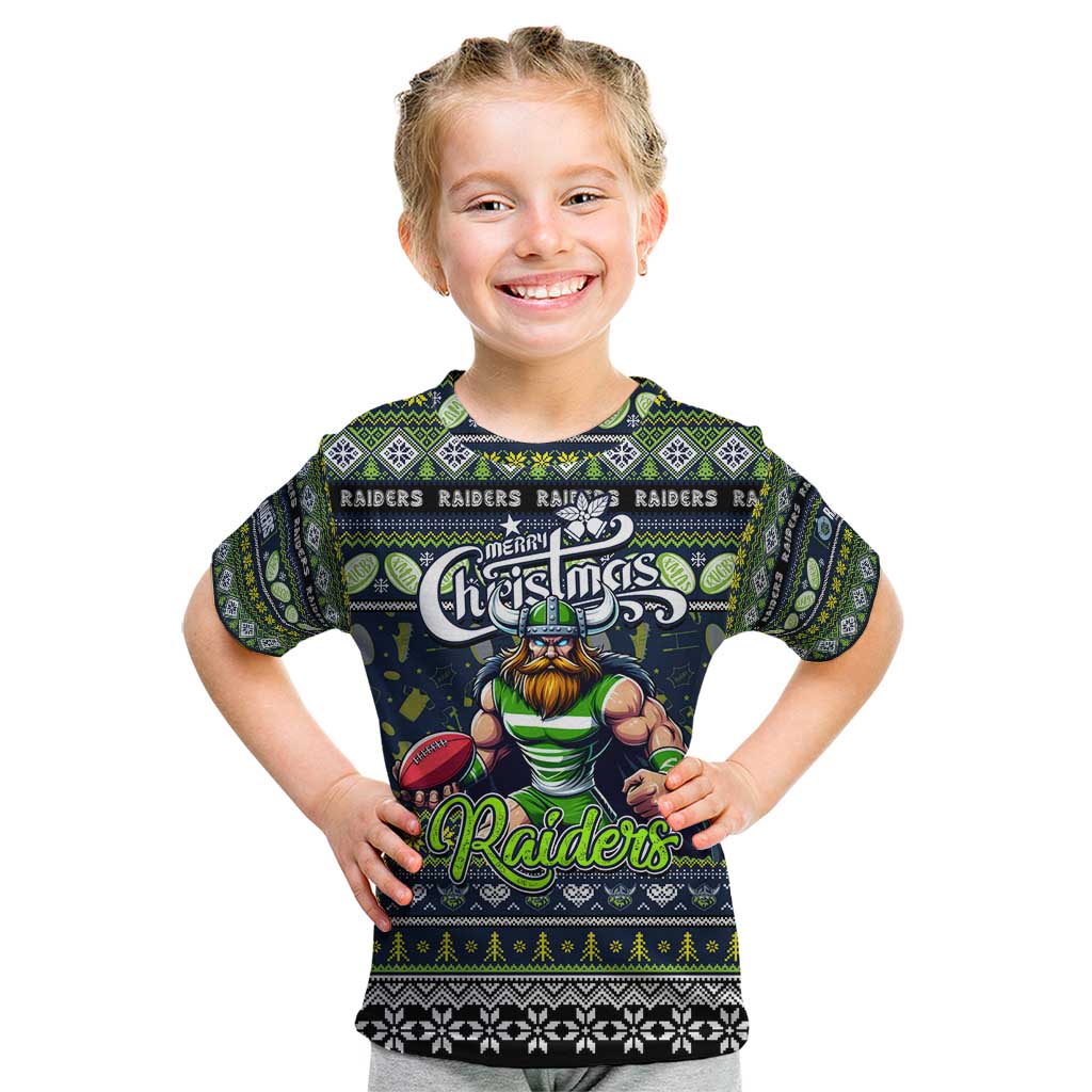 Personalized Raiders Rugby Xmas Kid T Shirt Australia NRL Mascot