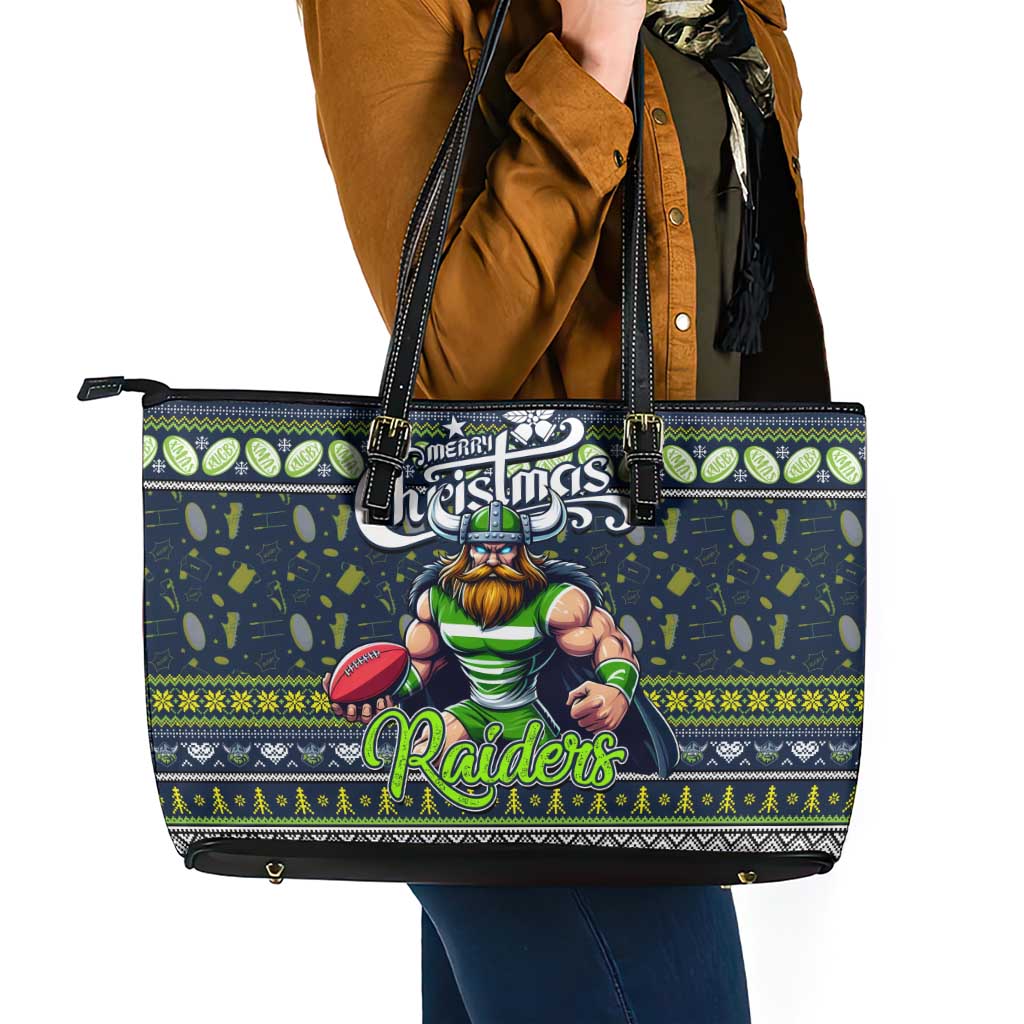 Raiders Rugby Xmas Leather Tote Bag Australia NRL Mascot