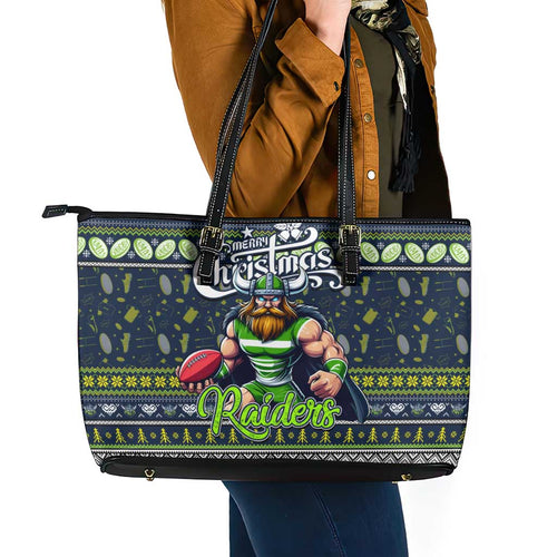 Raiders Rugby Xmas Leather Tote Bag Australia NRL Mascot