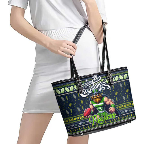 Raiders Rugby Xmas Leather Tote Bag Australia NRL Mascot