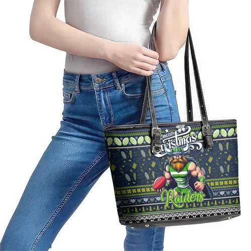 Raiders Rugby Xmas Leather Tote Bag Australia NRL Mascot