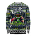 Personalized Raiders Rugby Xmas Long Sleeve Shirt Australia NRL Mascot