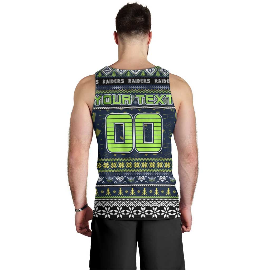 Personalized Raiders Rugby Xmas Men Tank Top Australia NRL Mascot