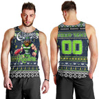 Personalized Raiders Rugby Xmas Men Tank Top Australia NRL Mascot
