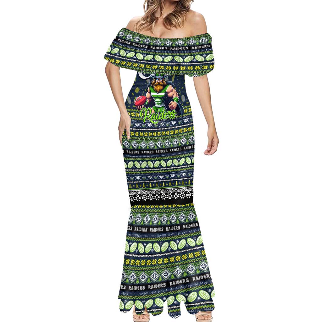 Personalized Raiders Rugby Xmas Mermaid Dress Australia NRL Mascot