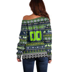 Personalized Raiders Rugby Xmas Off Shoulder Sweater Australia NRL Mascot