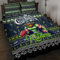 Raiders Rugby Xmas Quilt Bed Set Australia NRL Mascot