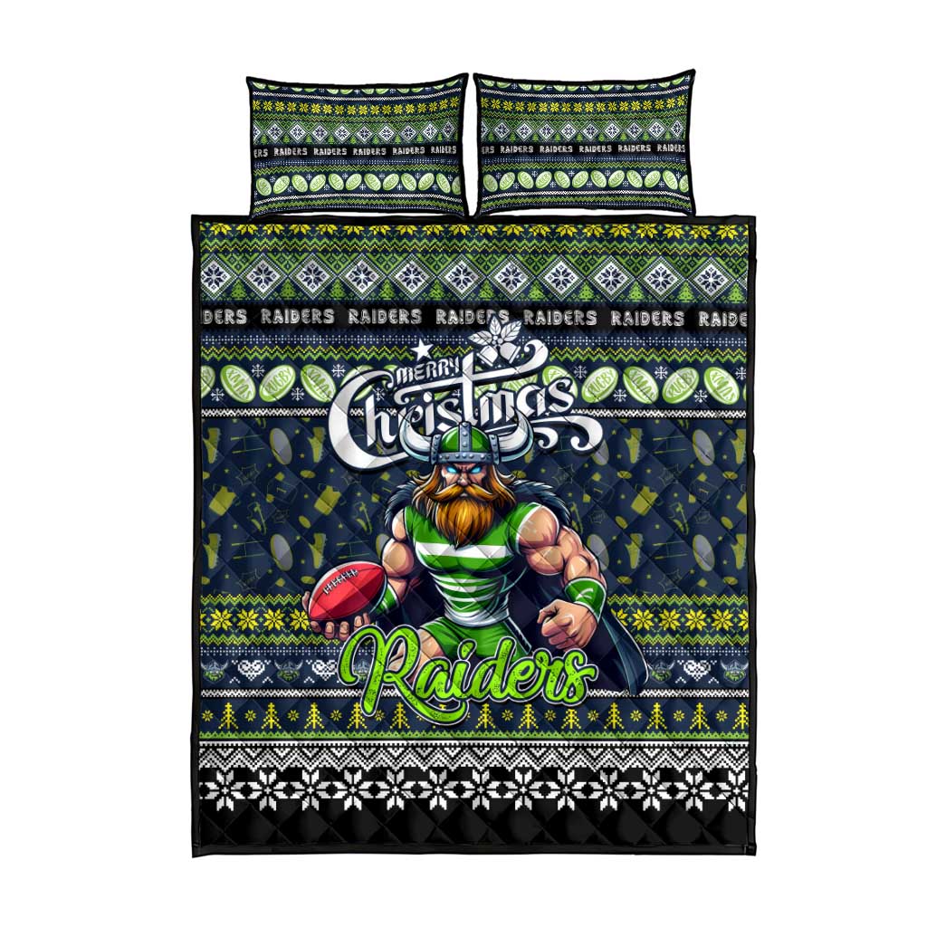 Raiders Rugby Xmas Quilt Bed Set Australia NRL Mascot