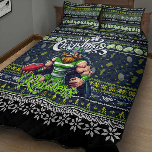 Raiders Rugby Xmas Quilt Bed Set Australia NRL Mascot