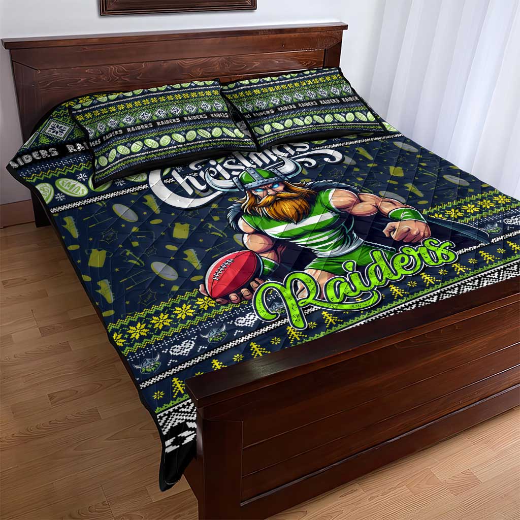 Raiders Rugby Xmas Quilt Bed Set Australia NRL Mascot