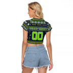 Personalized Raiders Rugby Xmas Raglan Cropped T Shirt Australia NRL Mascot