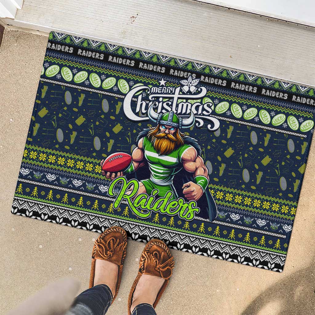 Raiders Rugby Xmas Rubber Doormat Australia NRL Mascot
