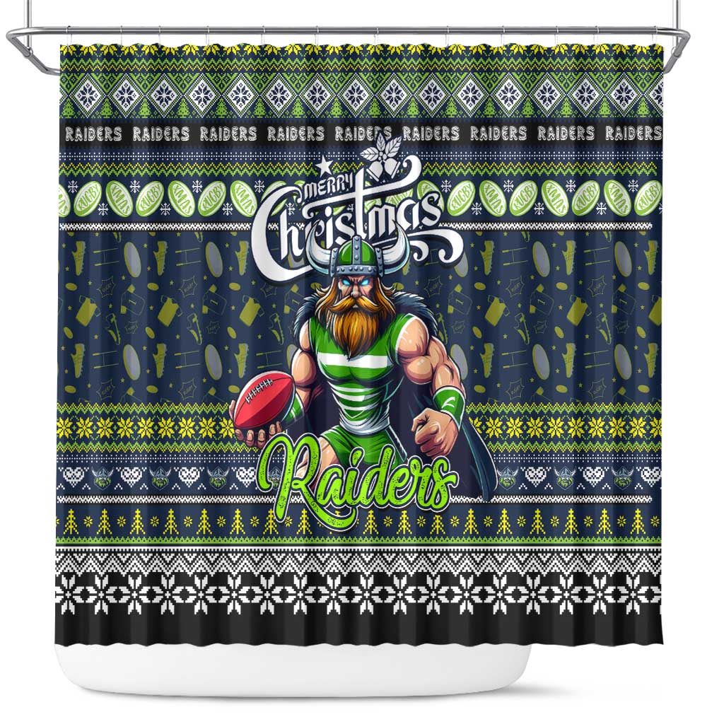 Raiders Rugby Xmas Shower Curtain Australia NRL Mascot